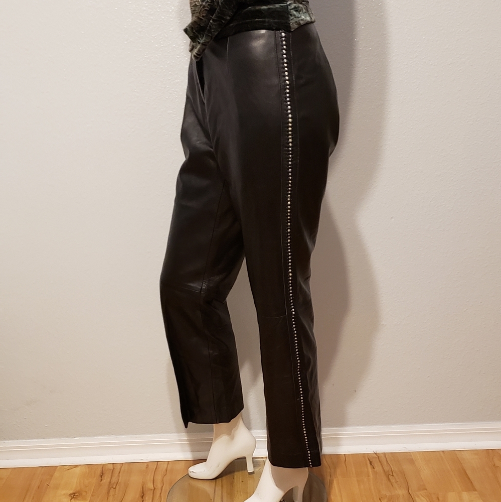 LILLIE RUBIN BLACK LEATHER PANT SIZE 6